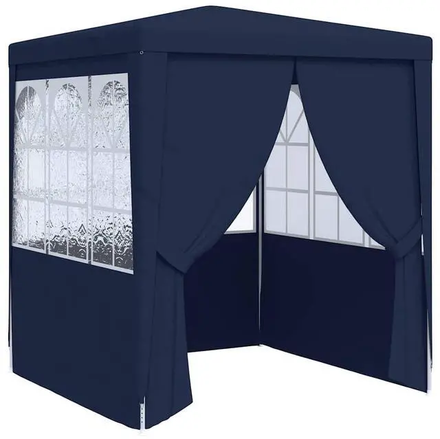 Alt view image 2 of 7 - vidaXL Professional Party Tent with Side Walls 6.6'x6.6' Blue 90 g/m