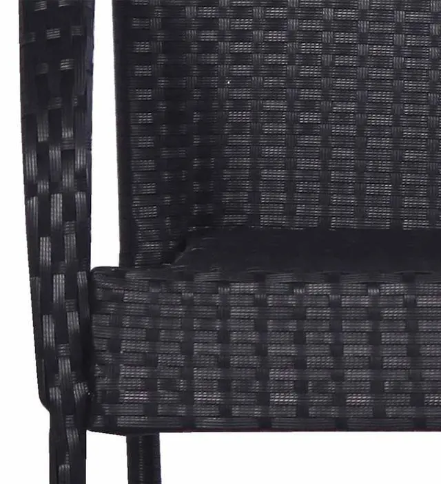 Alt view image 6 of 7 - vidaXL Stackable Outdoor Chairs 6 pcs Poly Rattan Black