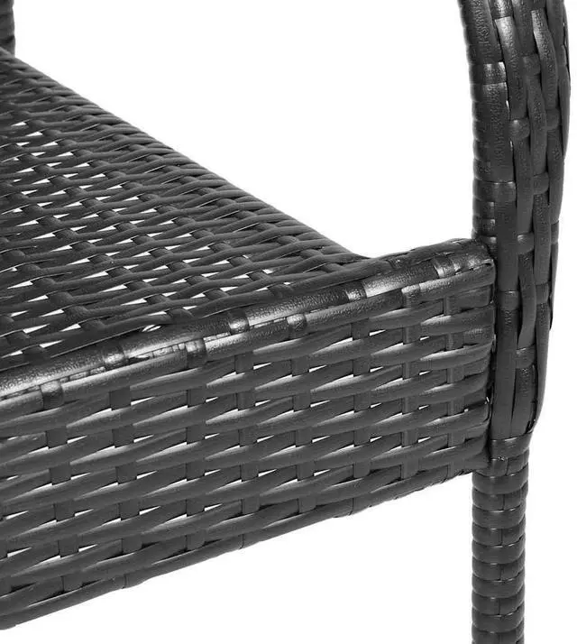 Alt view image 7 of 7 - vidaXL Stackable Outdoor Chairs 6 pcs Poly Rattan Black