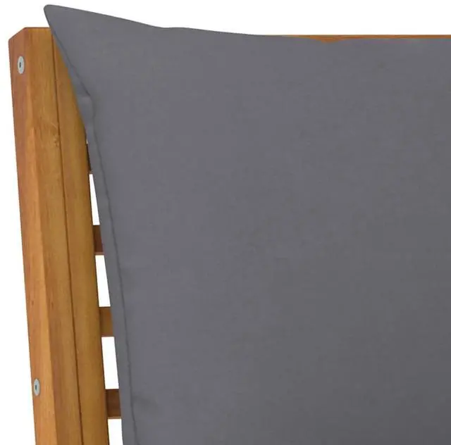 Alt view image 6 of 7 - vidaXL Patio Bench Outdoor Sectional Sofa with Cushions Solid Acacia Wood