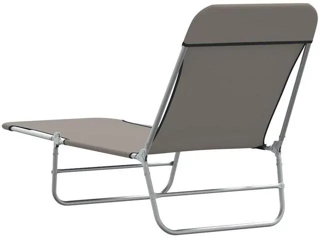 Alt view image 5 of 7 - vidaXL Folding Sun Loungers 2 pcs Steel and Fabric Gray