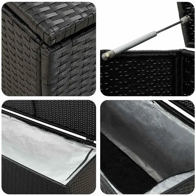 Alt view image 7 of 7 - vidaXL Outdoor Storage Deck Box Chest for Patio Cushions Garden Tools Black