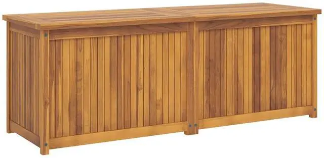 Alt view image 2 of 7 - vidaXL Patio Box Deck Box with Lid Patio Cabinet Storage Chest Solid Wood Teak