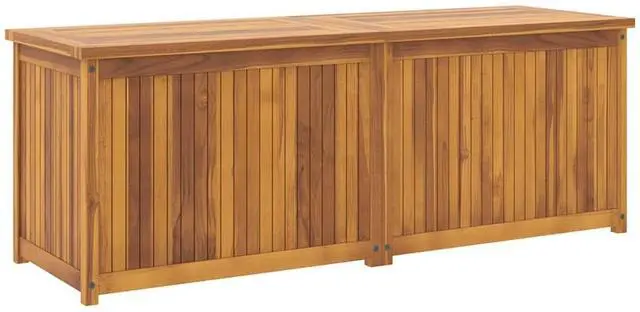 Alt view image 6 of 7 - vidaXL Patio Box Deck Box with Lid Patio Cabinet Storage Chest Solid Wood Teak