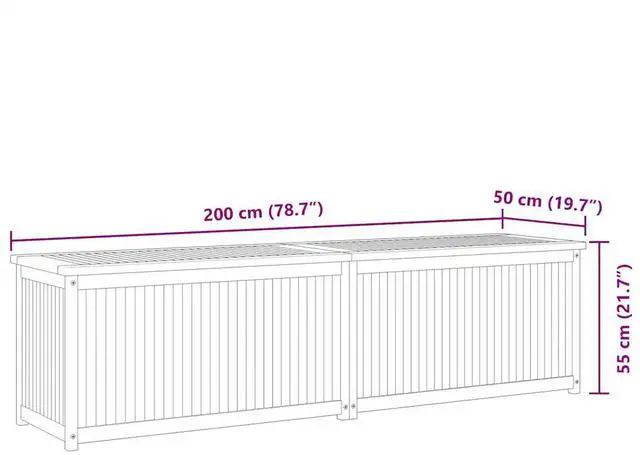 Alt view image 4 of 7 - vidaXL Patio Box Deck Box with Lid Patio Cabinet Storage Chest Solid Wood Teak