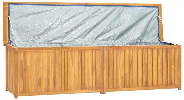Alt view image 5 of 7 - vidaXL Patio Box Deck Box with Lid Patio Cabinet Storage Chest Solid Wood Teak