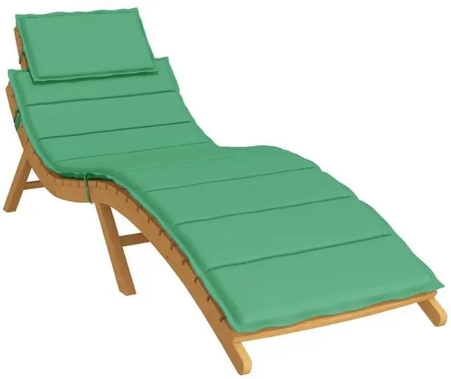 Alt view image 3 of 7 - vidaXL Sun Lounger Cushion Green 186x58x4cm Oxford Fabric