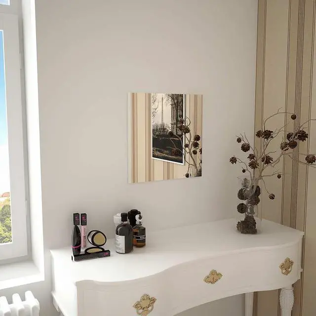 Alt view image 14 of 14 - vidaXL Wall Mirror Transparent Glass 16 x 16 in Minimalistic
