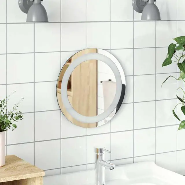 Main image of vidaXL LED Bathroom Mirror Transparent Glass Medium LED Bathroom Mirror