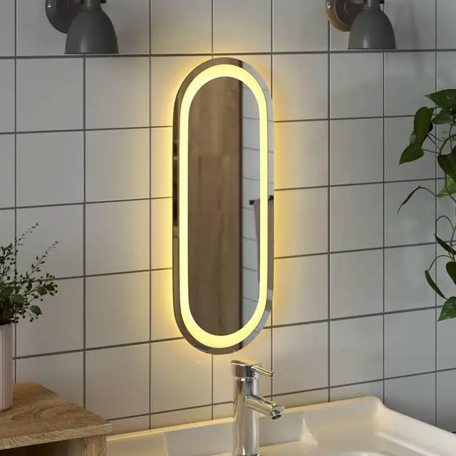 Alt view image 3 of 7 - vidaXL LED Bathroom Mirror Glass, LED components 15.7 x 5.9 in