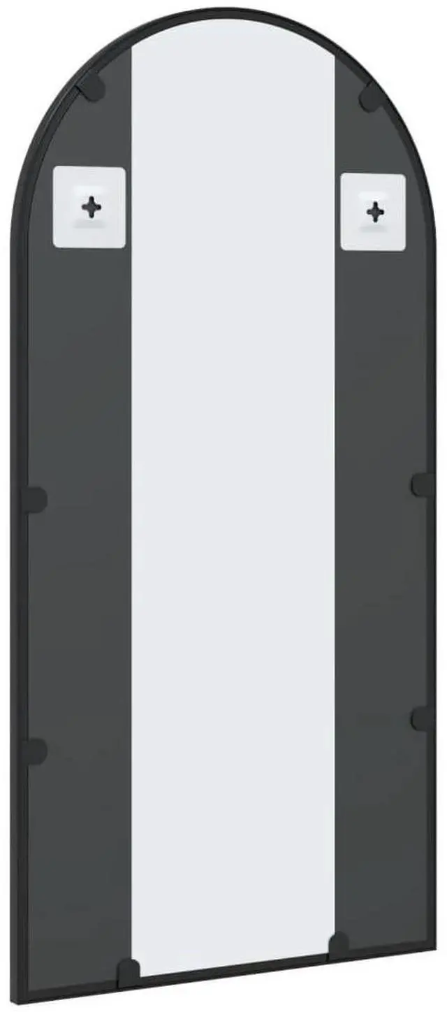 Alt view image 5 of 7 - vidaXL Wall Mirror Black Powder-coated iron, glass Medium Minimalistic
