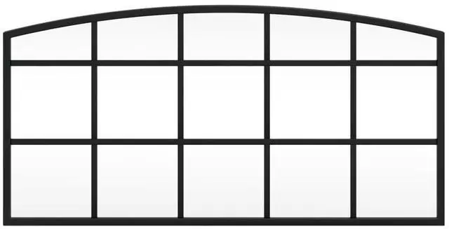 Alt view image 3 of 7 - vidaXL Wall Mirror Black Glass, Powder-coated iron 23.6 x 11.8 in