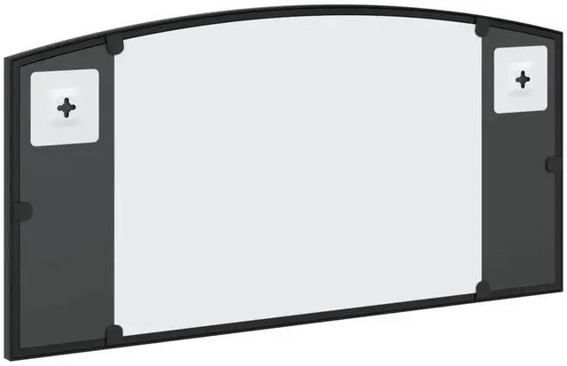 Alt view image 5 of 7 - vidaXL Wall Mirror Black Glass, Powder-coated iron 23.6 x 11.8 in