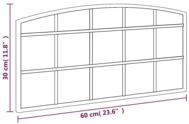 Alt view image 7 of 7 - vidaXL Wall Mirror Black Glass, Powder-coated iron 23.6 x 11.8 in