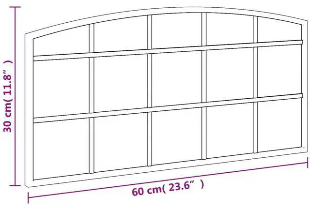 Alt view image 4 of 7 - vidaXL Wall Mirror Black Glass, Powder-coated iron 23.6 x 11.8 in