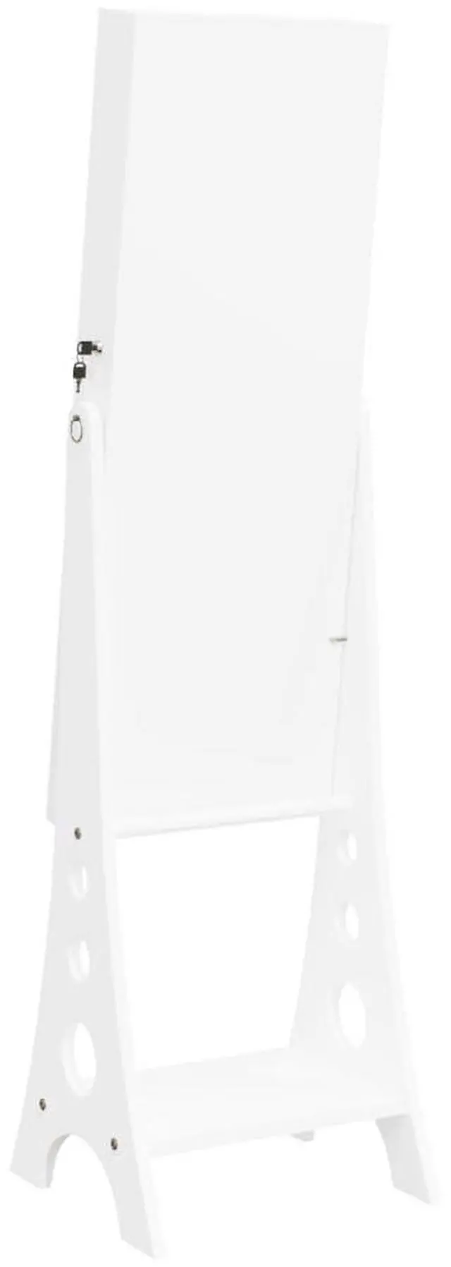 Alt view image 6 of 7 - vidaXL Mirror Jewelry Cabinet White Engineered wood Full Length