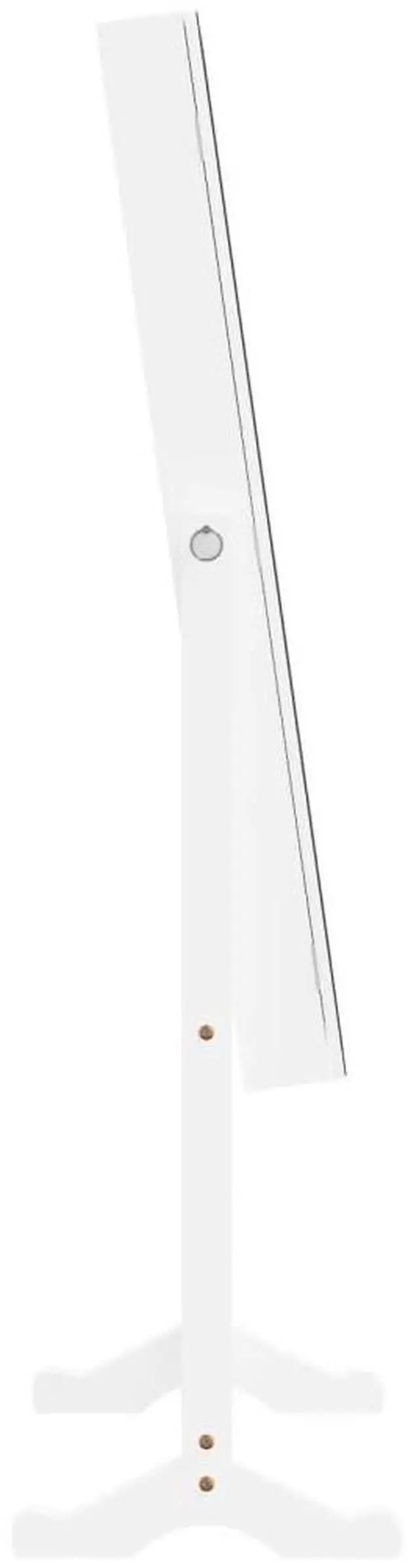 Alt view image 6 of 7 - vidaXL Mirror Jewelry Cabinet White Engineered Wood, Glass, Fabric