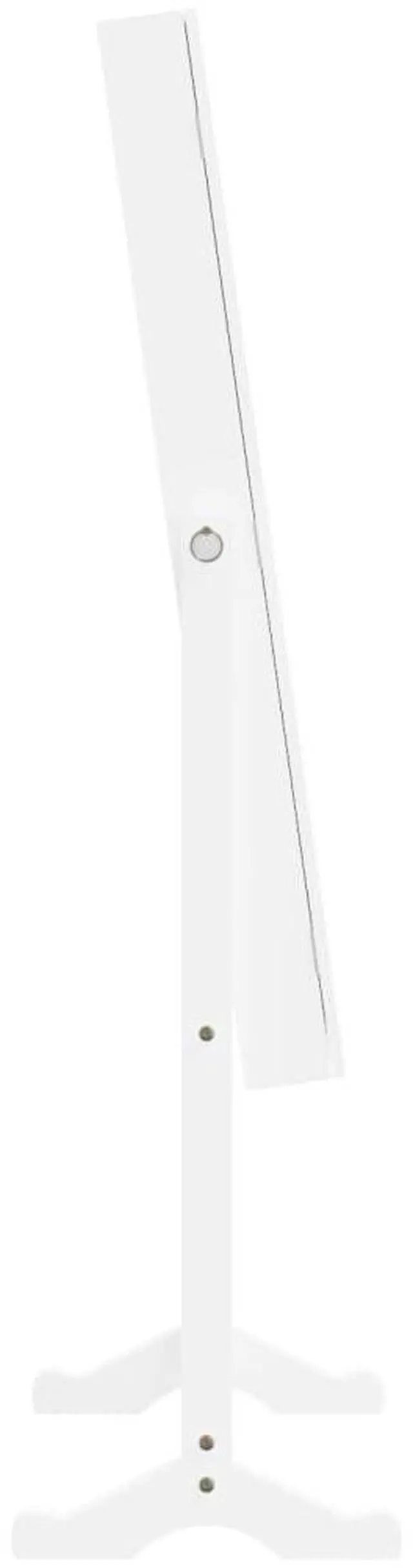 Alt view image 5 of 7 - vidaXL Mirror Jewelry Cabinet White Engineered wood, Glass, Fabric