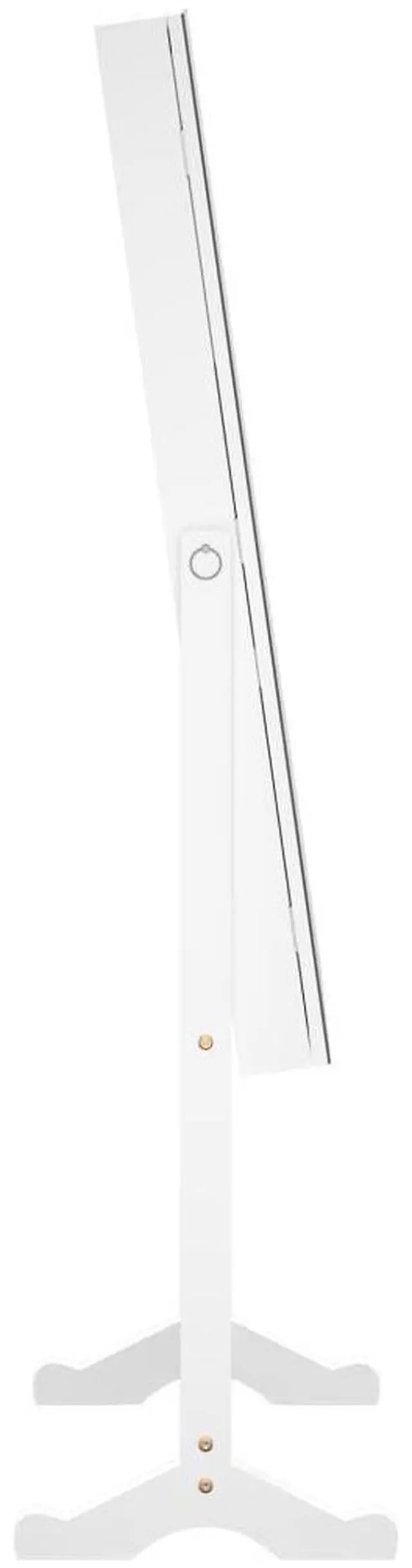 Alt view image 5 of 7 - vidaXL Mirror Jewelry Cabinet White Engineered wood, glass, fabric