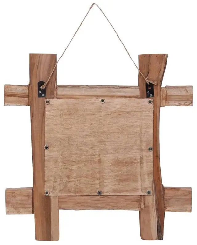 Alt view image 3 of 7 - vidaXL Mirror Natural Recycled Teak Wood 19.7 x 19.7 in