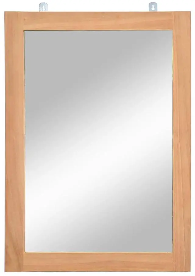 Main image of vidaXL Mirror Natural wood Solid teak wood and glass 19.7 x 27.6 in