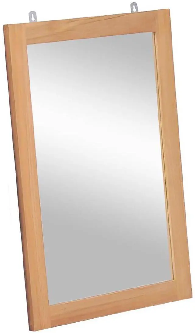Alt view image 2 of 6 - vidaXL Mirror Natural wood Solid teak wood and glass 19.7 x 27.6 in