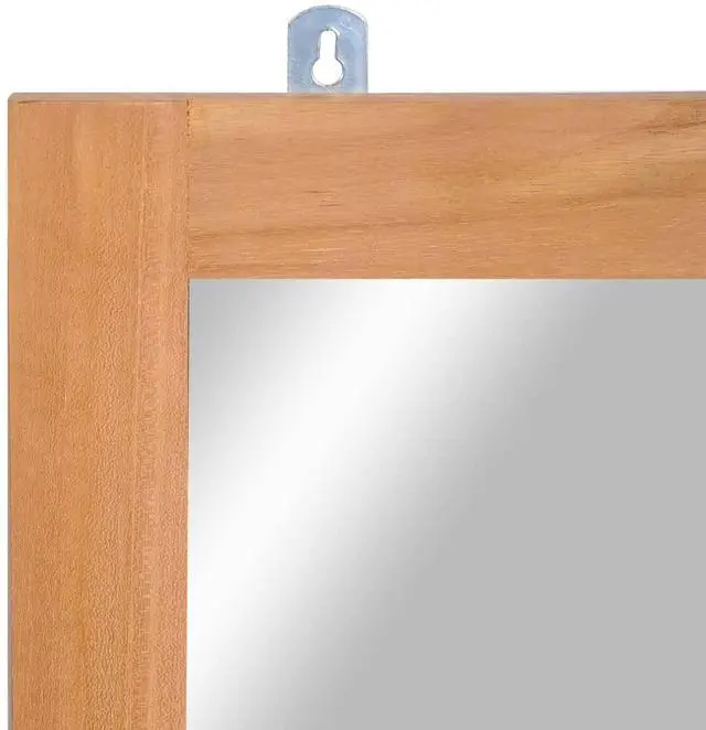Alt view image 5 of 6 - vidaXL Mirror Natural wood Solid teak wood and glass 19.7 x 27.6 in