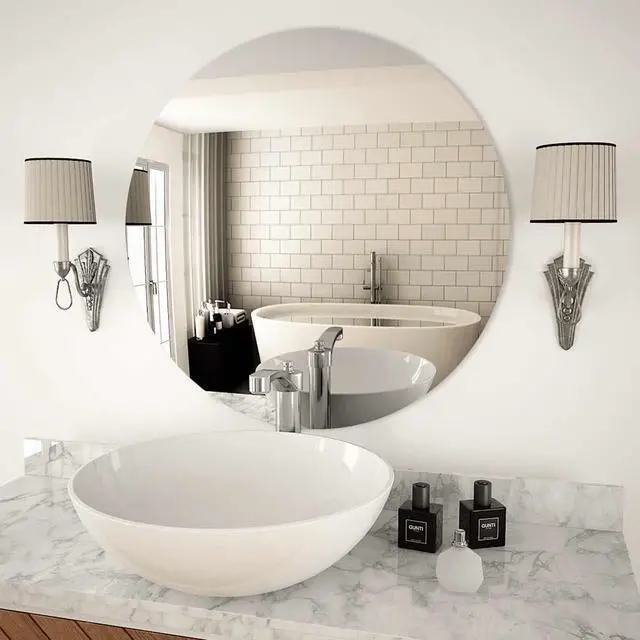 Alt view image 11 of 12 - vidaXL Wall Mirror Transparent Glass 27.6 in diameter Wall mounting