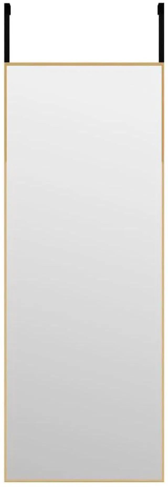 Alt view image 2 of 4 - vidaXL Door Mirror Gold Aluminum, Glass Medium Door Mirror Rectangular