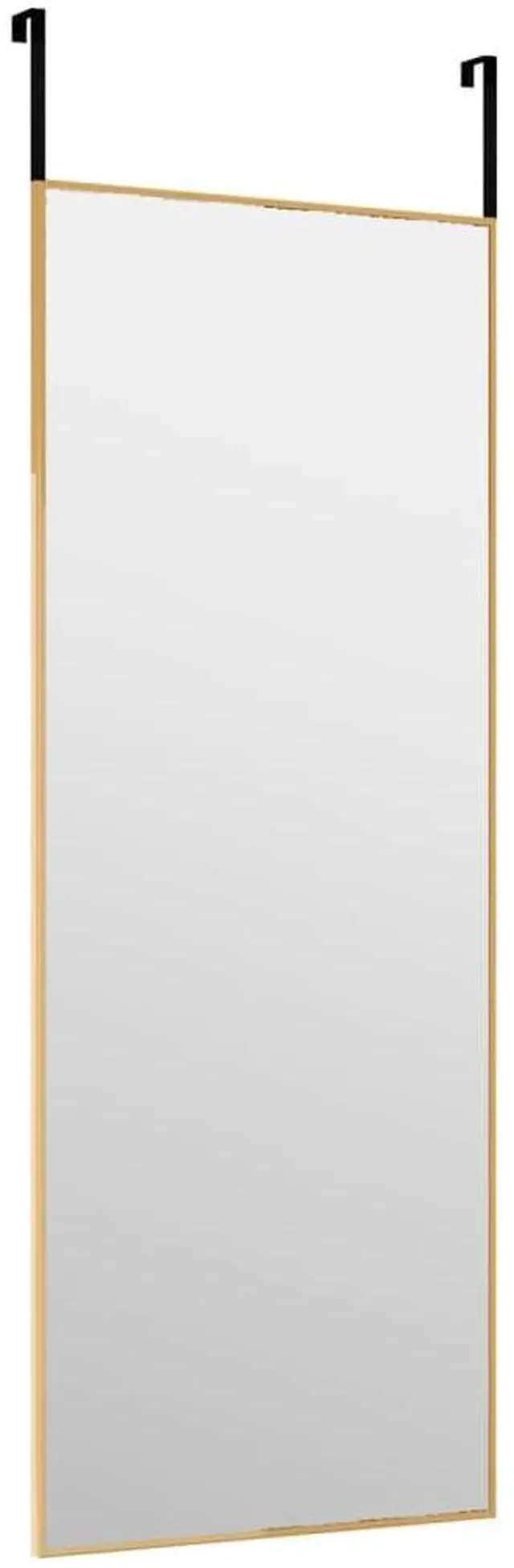 Alt view image 3 of 4 - vidaXL Door Mirror Gold Aluminum, Glass Medium Door Mirror Rectangular
