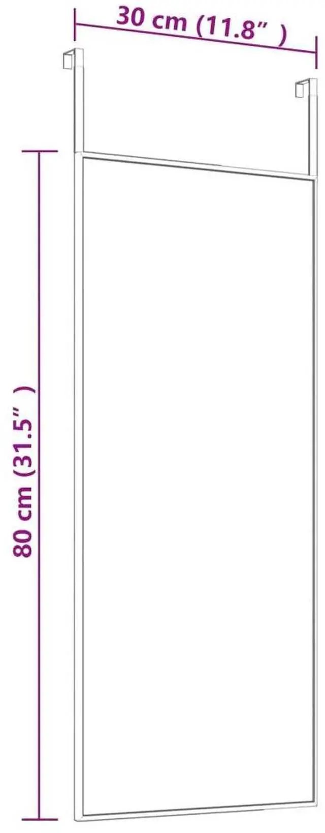 Alt view image 4 of 4 - vidaXL Door Mirror Gold Aluminum, Glass Medium Door Mirror Rectangular