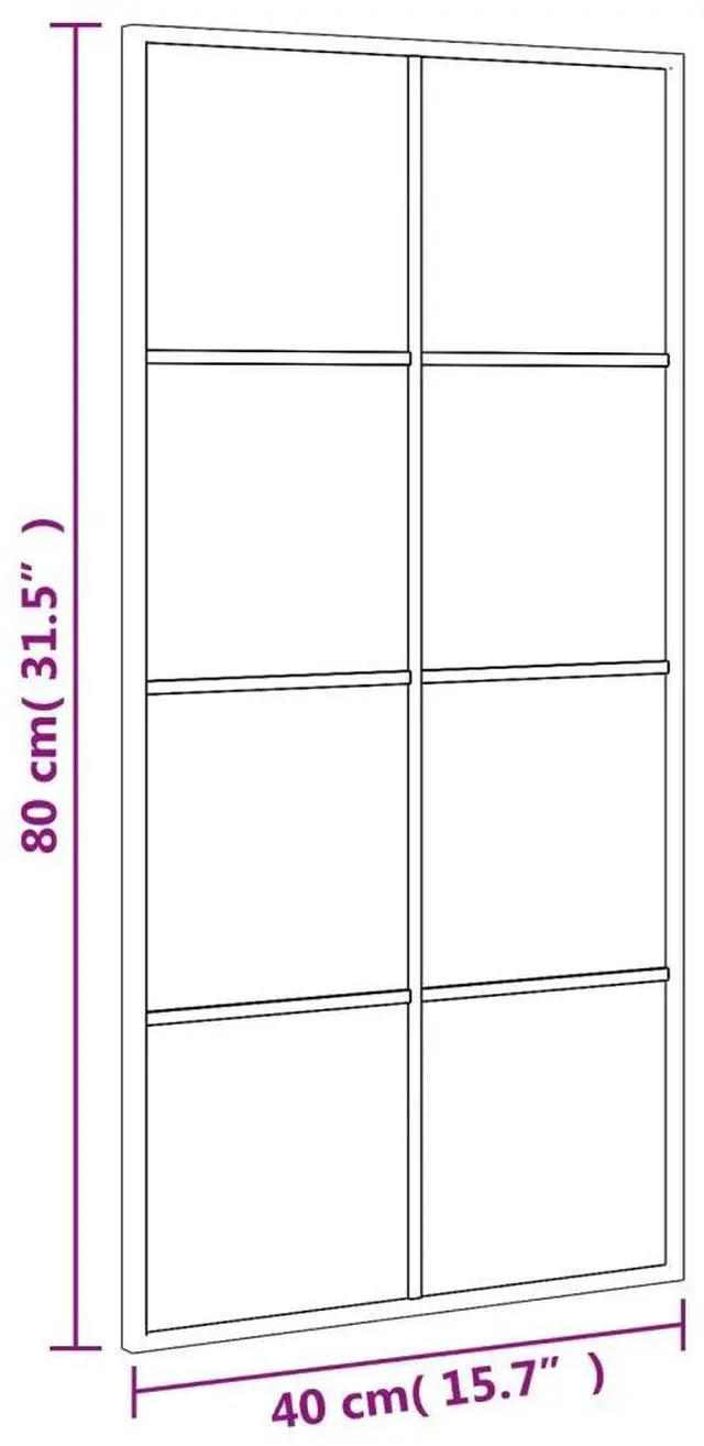 Alt view image 4 of 7 - vidaXL Wall Mirror Black Glass, Powder-coated iron 15.7x31.5 in