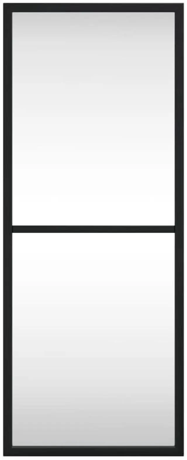 Alt view image 3 of 7 - vidaXL Wall Mirror Black Glass, Powder-coated iron 7.9 x 19.7 in
