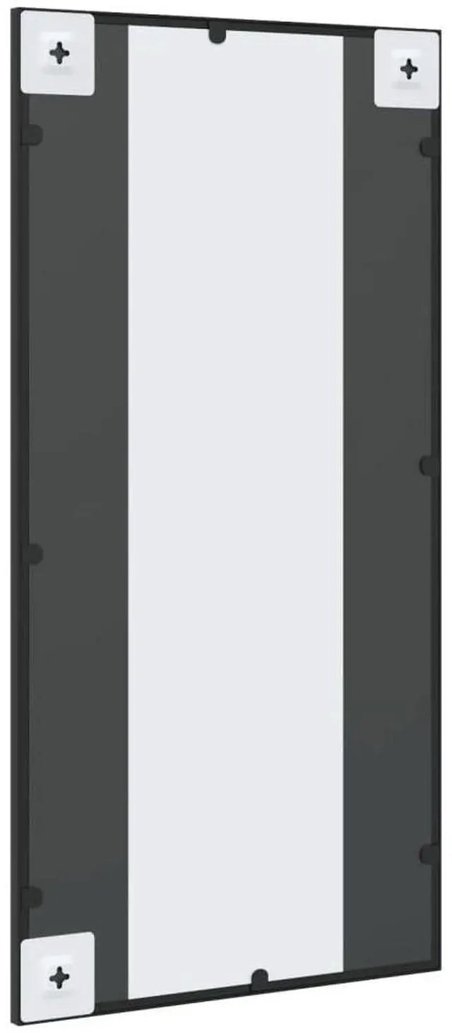 Alt view image 5 of 7 - vidaXL Wall Mirror Black Glass, Powder-coated iron 15.7x31.5 in