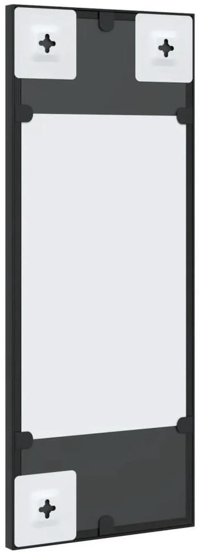 Alt view image 5 of 7 - vidaXL Wall Mirror Black Glass, Powder-coated iron 7.9 x 19.7 in