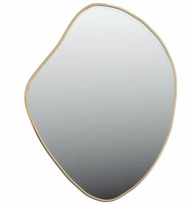 Alt view image 3 of 7 - vidaXL Wall Mirror Gold Glass, PVC Medium Wall mounting Wall Mirror
