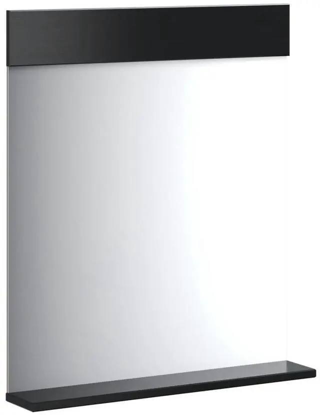 Alt view image 3 of 6 - vidaXL Bathroom Mirror Black Solid pine wood, glass