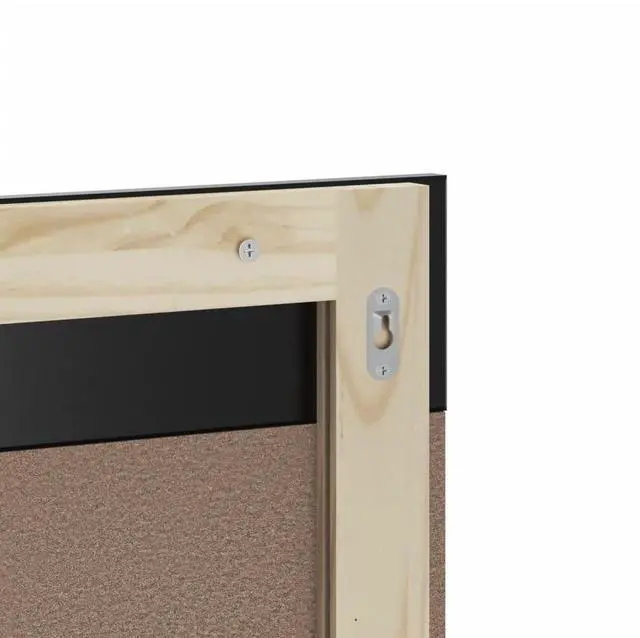 Alt view image 5 of 6 - vidaXL Bathroom Mirror Black Solid pine wood, glass