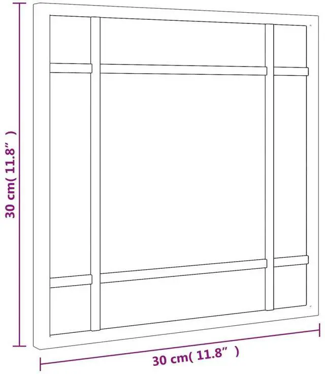 Alt view image 7 of 7 - vidaXL Wall Mirror Black Glass and Powder-Coated Iron 12 in x 12 in