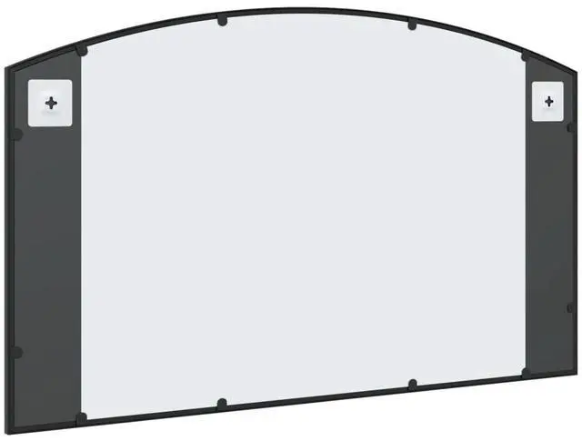 Alt view image 5 of 7 - vidaXL Wall Mirror Black Glass, Powder-coated iron 39.4 x 23.6 in