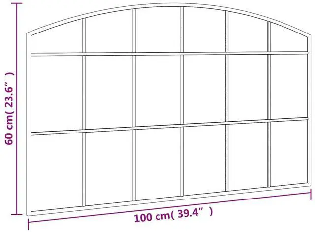 Alt view image 7 of 7 - vidaXL Wall Mirror Black Glass, Powder-coated iron 39.4 x 23.6 in