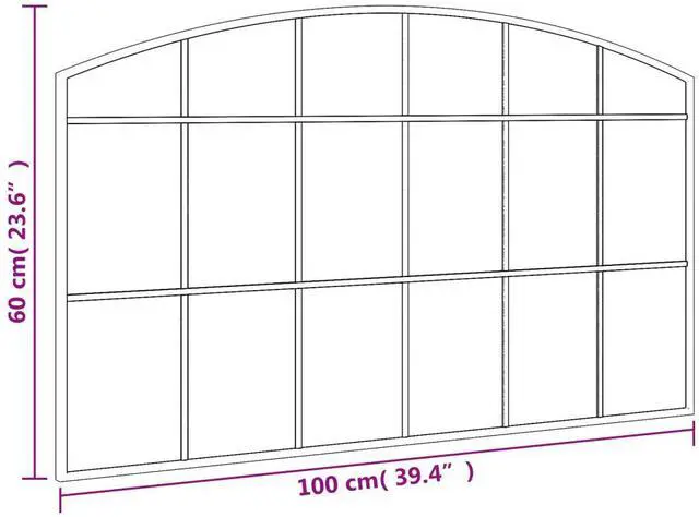Alt view image 4 of 7 - vidaXL Wall Mirror Black Glass, Powder-coated iron 39.4 x 23.6 in