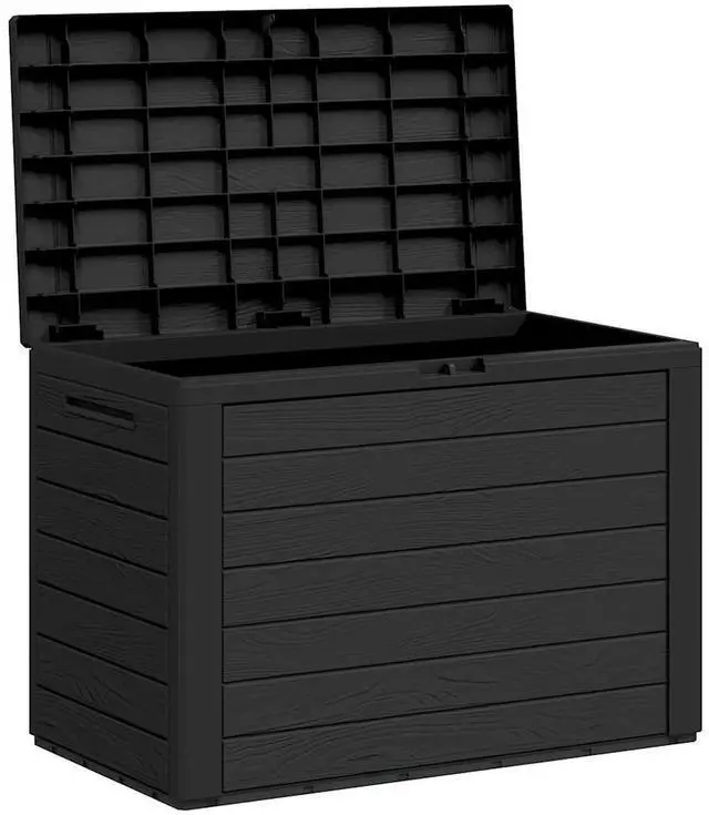 Alt view image 5 of 7 - vidaXL Outdoor Storage Box Deck Box with Lid Outdoor Patio Cabinet Anthracite