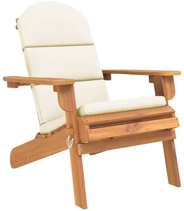 Alt view image 2 of 7 - vidaXL Adirondack Chair Patio Adirondack Chair with Cushions Solid Wood Acacia