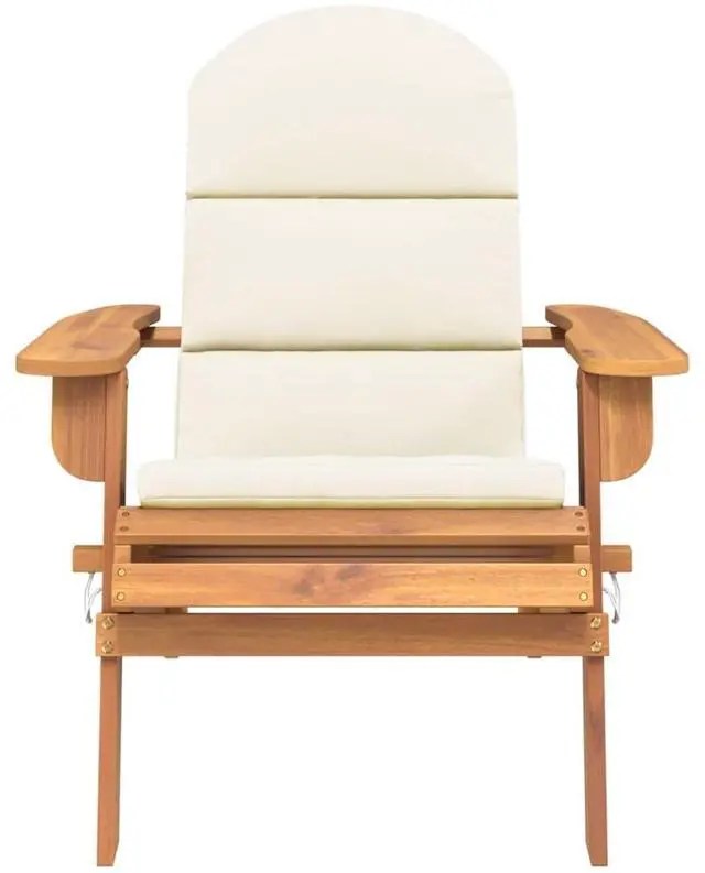 Alt view image 3 of 7 - vidaXL Adirondack Chair Patio Adirondack Chair with Cushions Solid Wood Acacia