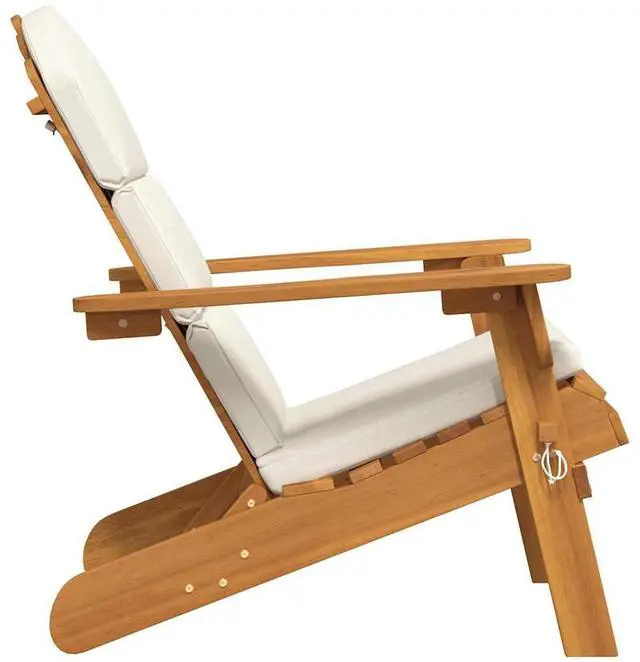 Alt view image 5 of 7 - vidaXL Adirondack Chair Patio Adirondack Chair with Cushions Solid Wood Acacia