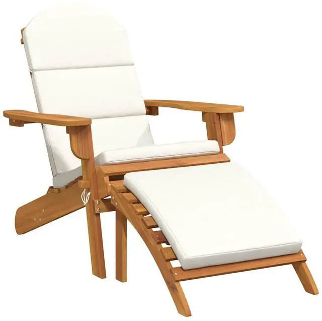 Alt view image 2 of 7 - vidaXL Adirondack Chair Patio Adirondack Chair with Footrest Solid Wood Acacia