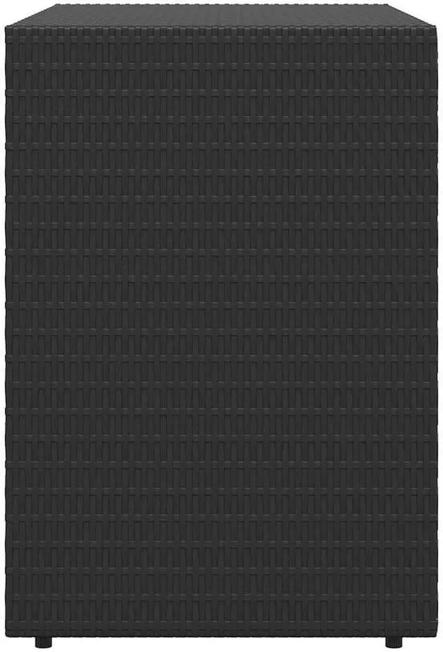 Alt view image 11 of 11 - vidaXL Garden Storage Cabinet Black 39.4"x21.9"x31.5" Poly Rattan