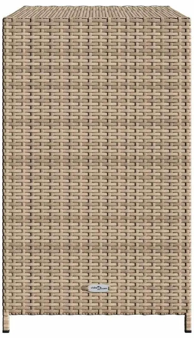 Alt view image 7 of 7 - vidaXL Garden Storage Cabinet Beige PE Rattan 32.7 in x 17.7 in x 29.9 in