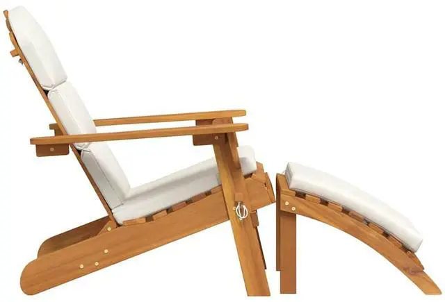 Alt view image 5 of 7 - vidaXL Adirondack Chair Patio Adirondack Chair with Footrest Solid Wood Acacia